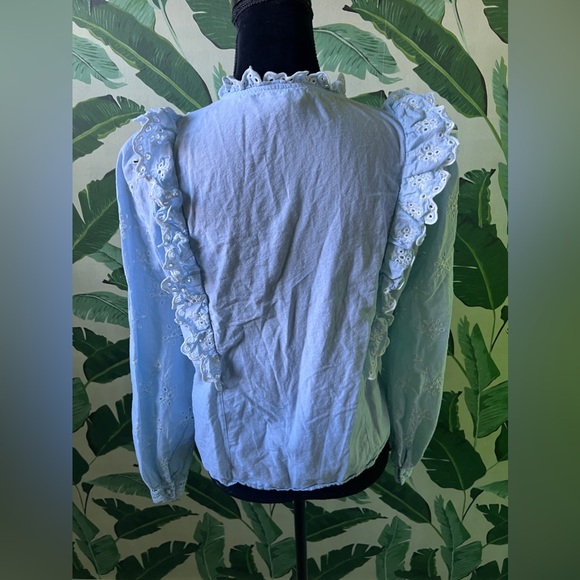 Sezane Irma Blouse in Baby Blue Size 38 US 6 - Picture 10 of 12